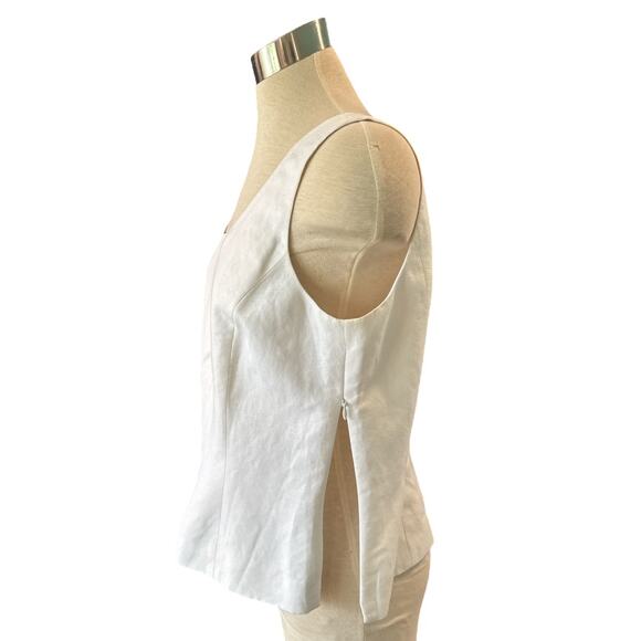 Tahari 12 Cream Jacket & Shell Set Linen Blend - Picture 4 of 9